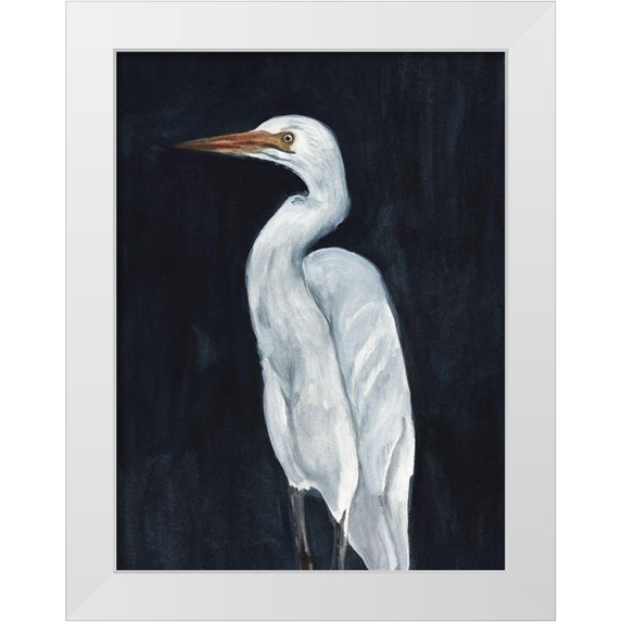 Warren, Annie 12x14 White Modern Wood Framed Museum Art Print Titled - Calm Great Egret I