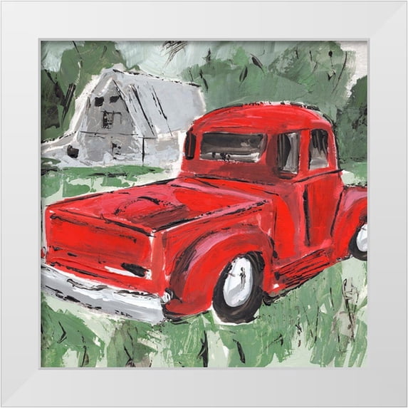 Warren, Annie 15x15 White Modern Wood Framed Museum Art Print Titled - Big Red Truck I