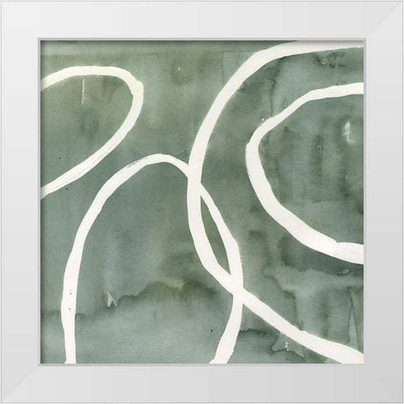 Warren, Annie 15x15 White Modern Wood Framed Museum Art Print Titled - Moss Swirl I