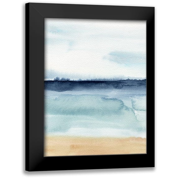 Warren, Annie 19x24 Black Modern Framed Museum Art Print Titled - Watercolor Ocean Horizon I