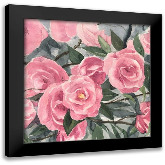 Warren, Annie 20x20 Black Modern Framed Museum Art Print Titled - Watercolor Roses II