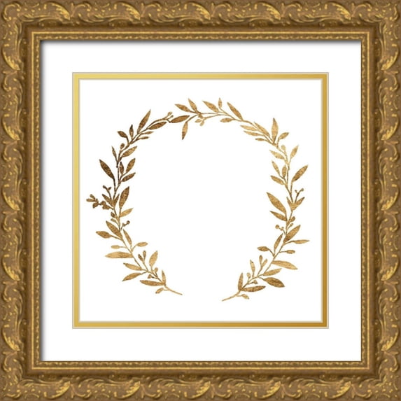 Warren, Annie 20x20 Gold Ornate Wood Framed with Double Matting Museum Art Print Titled - Wreath in Gold IV