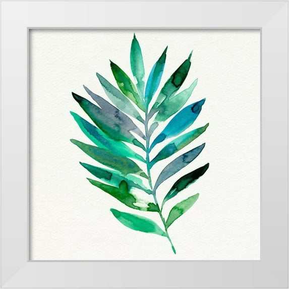 Warren, Annie 20x20 White Modern Wood Framed Museum Art Print Titled - Watercolor Palm Impression III