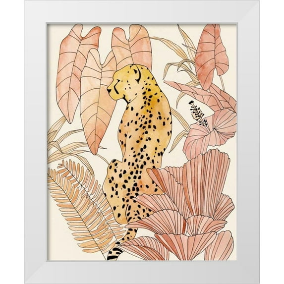 Warren, Annie 20x24 White Modern Wood Framed Museum Art Print Titled - Blush Cheetah I