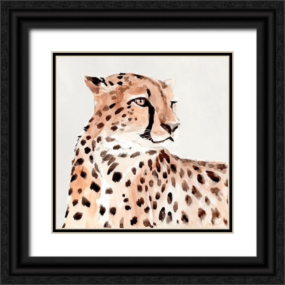 Warren, Annie 26x26 Black Ornate Wood Framed with Double Matting Museum Art Print Titled - Saharan Cheetah I