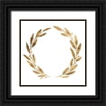 thumbnail image 1 of Warren, Annie 26x26 Black Ornate Wood Framed with Double Matting Museum Art Print Titled - Wreath in Gold III, 1 of 4