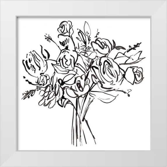 Warren, Annie 26x26 White Modern Wood Framed Museum Art Print Titled - Bouquet a Day II