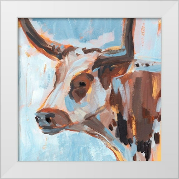 Warren, Annie 26x26 White Modern Wood Framed Museum Art Print Titled - Vivid Cattle II