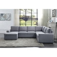 thumbnail image 1 of Warren Light Gray Linen 6 Seat Reversible Modular Sectional Sofa Chaise, 1 of 2