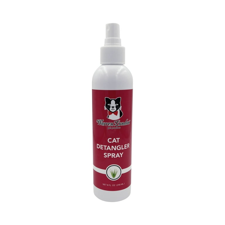 Warren London Cat Detangler Spray for Matted Hair Leave in Conditioner Pet Detangling Spray That Demattes Refreshes Use with Cat Brush or