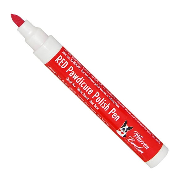Warren London Pawdicure Dog Nail Polish Pen | Quick Dry - Water Based - Non Toxic | Red
