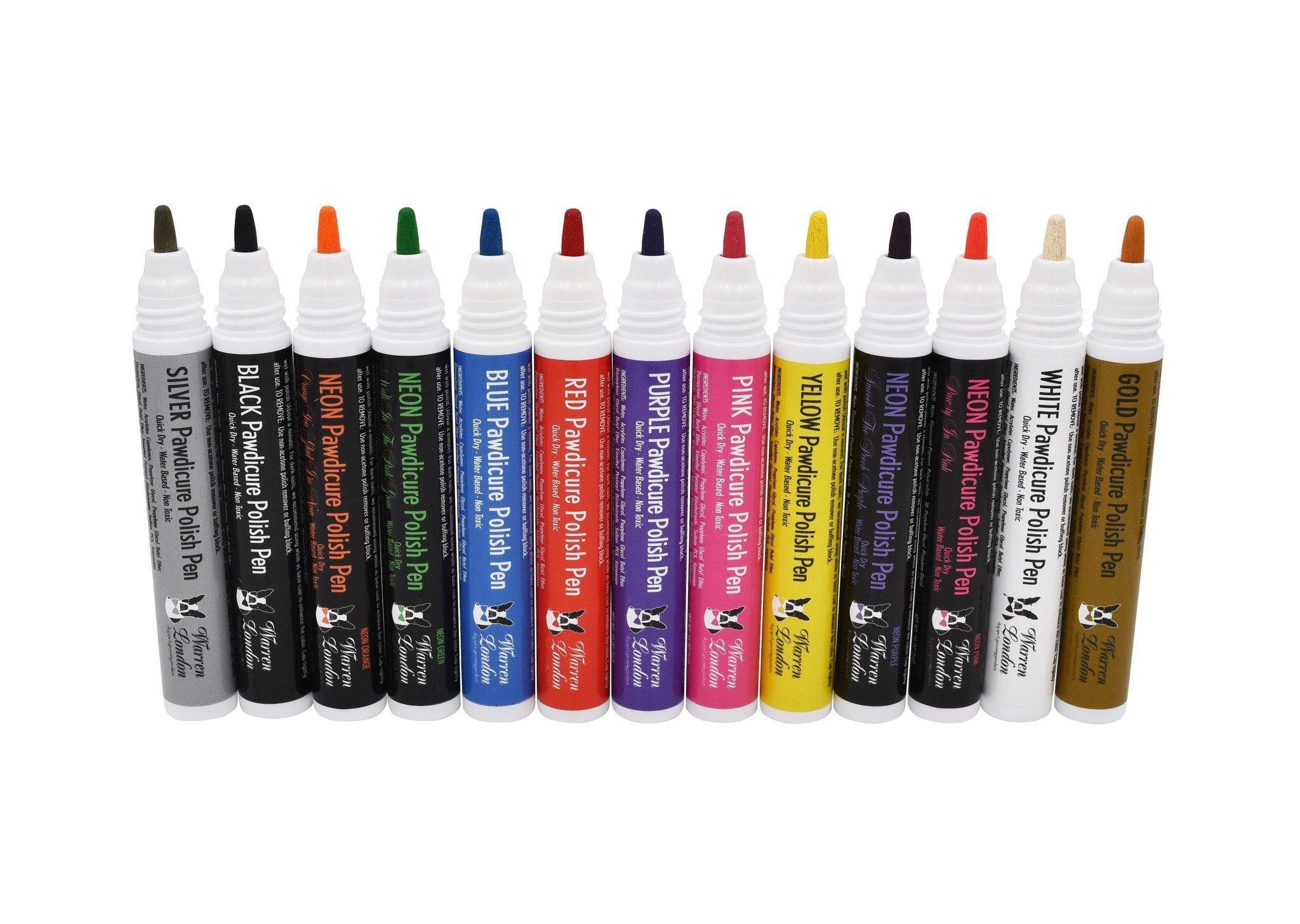 Warren London Pawdicure Dog Nail Polish Pens | Made in USA | Quick Dry, Low Odor, Non-Toxic | Dries in Under 45 Seconds | 13 Colors