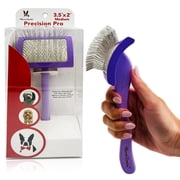 Warren London Precision Pro Slicker Brush for Dogs   3.5" x 2" Medium Slicker Brush for Tangle-Free Grooming   Soft Pins for Medium & Long Coats   Ergonomic Handle   Professional Pet Grooming Tool