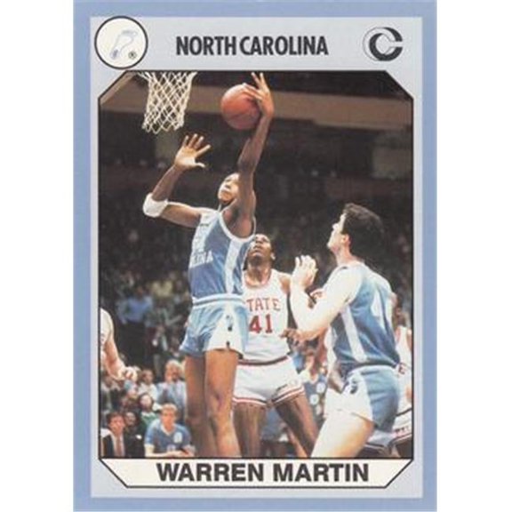 Warren Martin Basketball Card (North Carolina) 1990 Collegiate Collection No.48