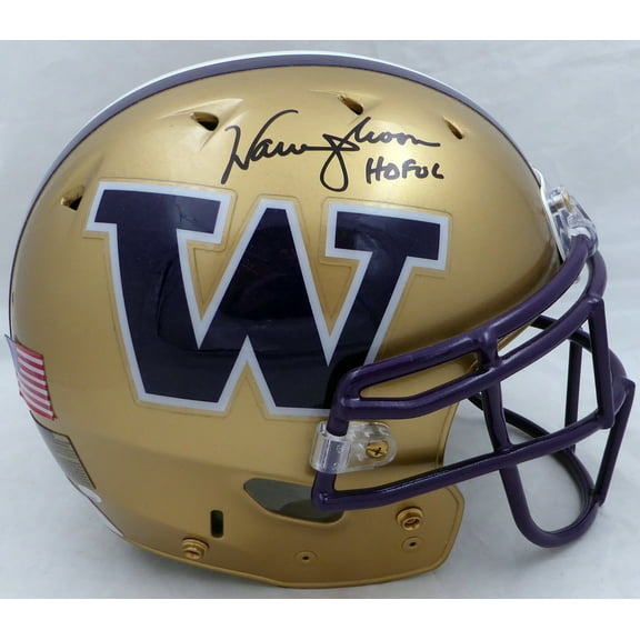 Warren Moon Autographed Gold Speed Authentic Full Size Helmet Washington Huskies "HOF 06" MCS Holo #82059