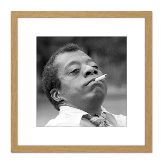Warren Portrait Writer Activist James Baldwin Photo 8X8 Inch Square Wooden Framed Wall Art Print Picture with Mount