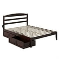 thumbnail image 1 of Warren, Solid Wood Platform Bed with Storage Drawers (Set of 2), Queen, Espresso, 1 of 5