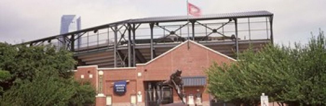 Warren Spahn Plaza at the Chickasaw Bricktown Ballpark Oklahoma City Oklahoma USA Canvas Art - Panoramic Images (18 x 6)