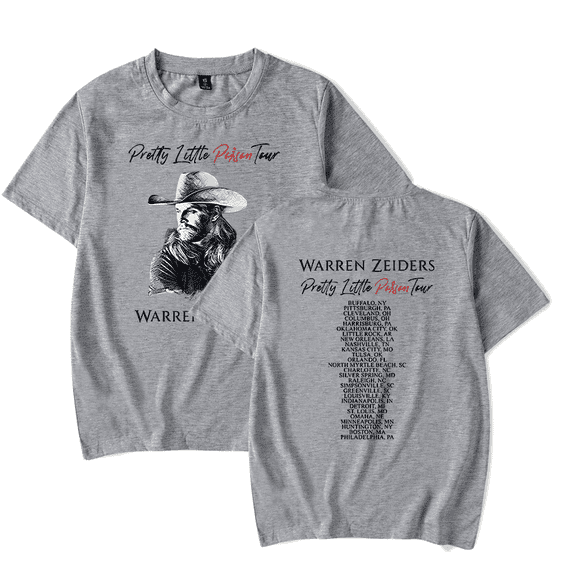 Warren Zeiders Merch Pretty Little Poison Tour 2024 T-shirt Short Sleeve Country Music Merch Western Harajuku Fashion Hip Hop T Shirt Top Tee