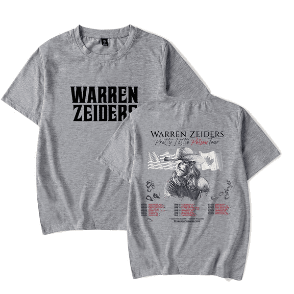 Warren Zeiders Merch Pretty Little Poison Tour T-shirt Short Sleeve Fashion Cool Country Music Merch Hip Hop T Shirt Top Tee