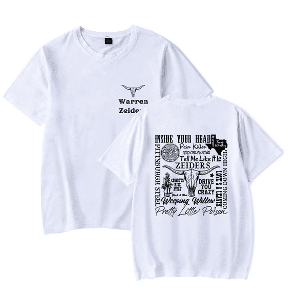 Warren Zeiders Merch T-shirt Short Sleeve Country Music Merch Western Harajuku Fashion Hip Hop T Shirt Top Tee