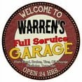 thumbnail image 1 of Warren's Full Service Garage 14" Round Metal Sign Man Cave Decor 100140037362, 1 of 1