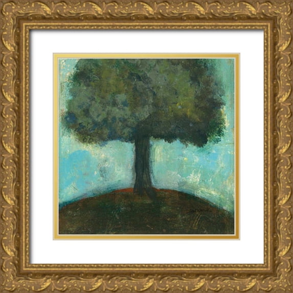 Warrick, Cheryl 12x12 Gold Ornate Wood Framed with Double Matting Museum Art Print Titled - Under the Tree Square II