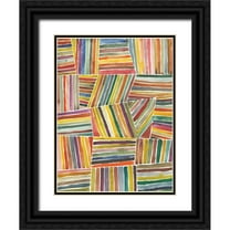 Warrick, Cheryl 12x14 Black Ornate Wood Framed with Double Matting Museum Art Print Titled - Stripes I
