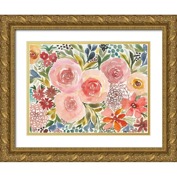 Warrick, Cheryl 14x12 Gold Ornate Wood Framed with Double Matting Museum Art Print Titled - Full Bloom I