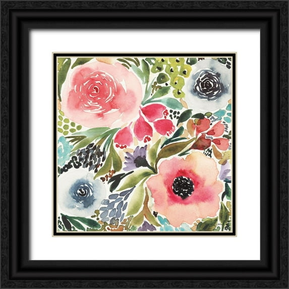 Warrick, Cheryl 26x26 Black Ornate Wood Framed with Double Matting Museum Art Print Titled - Ode to Spring III