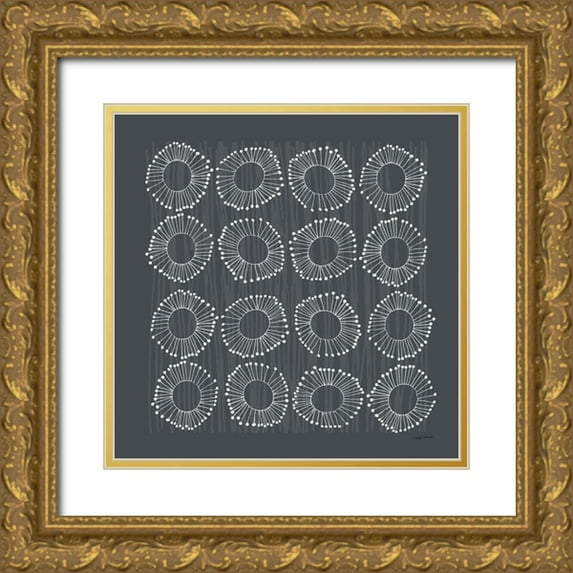 Warrick, Cheryl 26x26 Gold Ornate Wood Framed with Double Matting Museum Art Print Titled - Main Street Twirled Gray