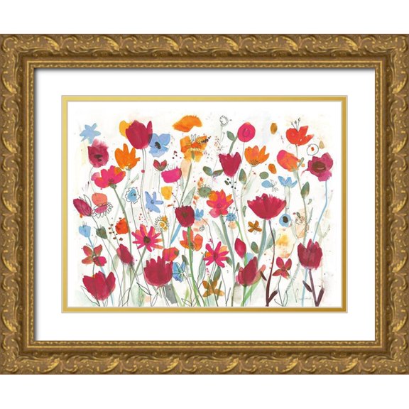 Warrick, Cheryl 32x25 Gold Ornate Wood Framed with Double Matting Museum Art Print Titled - Sunday Stroll I Refresh