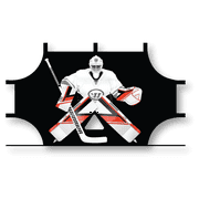 Warrior 72” Street Hockey Shooter Tutor with 5 Scoring Zones - Black - Adjustable Hook and Loops