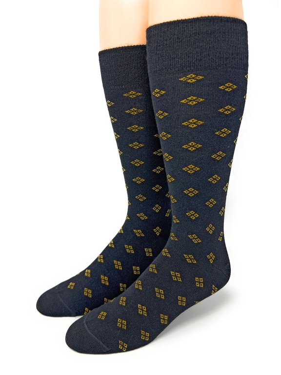 Warrior Alpaca - Baby Alpaca Diamond District Boardroom Socks (Black/Gold, Large)