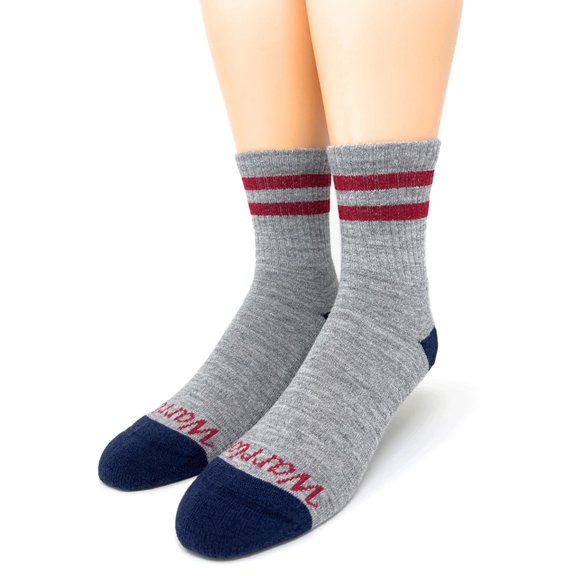 Warrior Alpaca - Retro Stripe Family Alpaca Socks - Quarter Crew