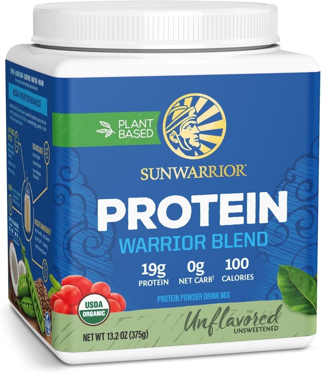 Sunwarrior Warrior Blend Unflavored Vegan Protein Powder 15 Servings