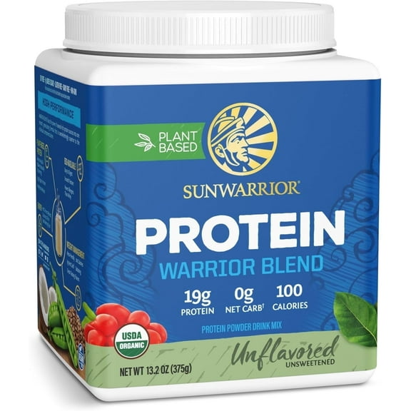 Sunwarrior Warrior Blend Unflavored Vegan Protein Powder 15 Servings