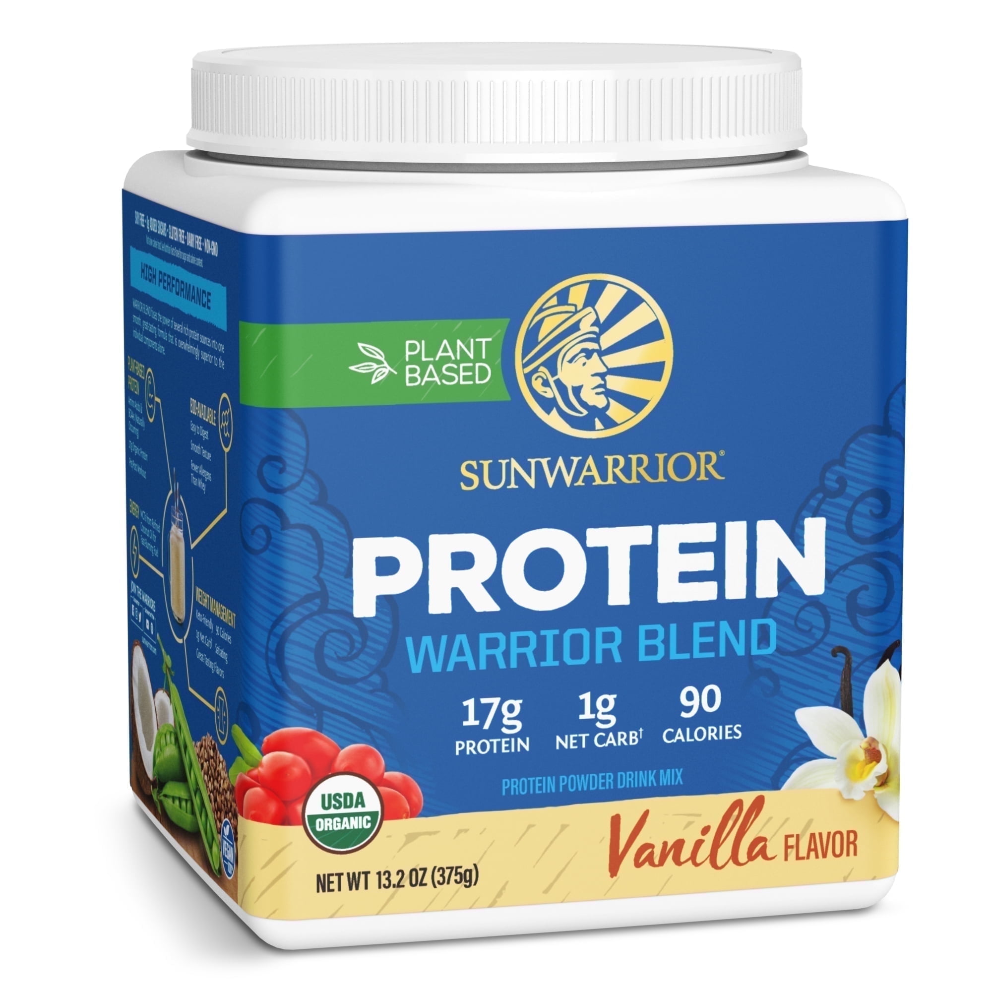 Sunwarrior Warrior Blend Vanilla Vegan Protein Powder 15 Servings