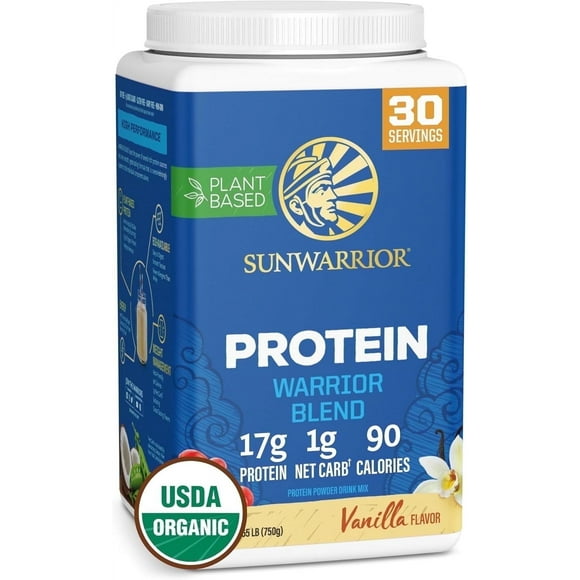 Sunwarrior Warrior Blend Vanilla Vegan Protein Powder 30 Servings