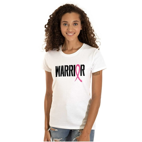 Warrior Breast Cancer Awareness BCA Womens Fitted Plus Size Graphic Tee Brisco Brands 2X