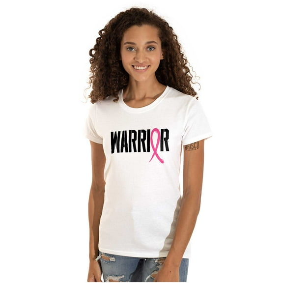 Warrior Breast Cancer Awareness BCA Womens Slim Fit Graphic Tee Brisco Brands L