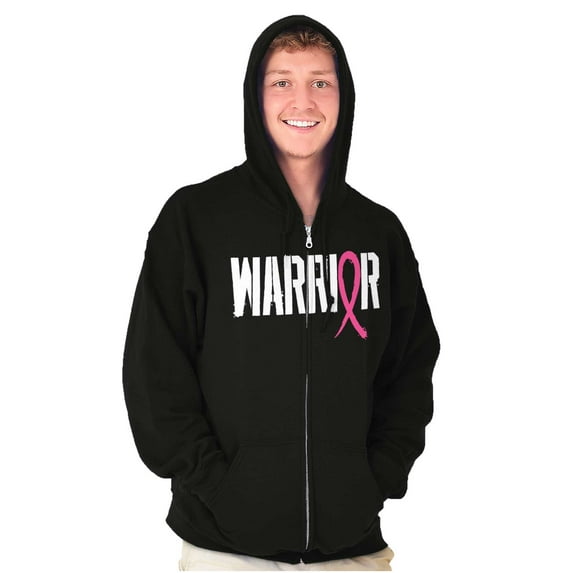 Warrior Breast Cancer Awareness BCA Zip Hoodie Sweatshirt Women Brisco Brands X