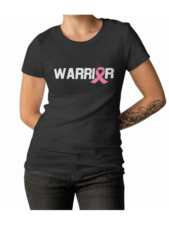 Warrior Breast Cancer Pink Ribbon Awareness Support Graphic Gift T-Shirt
