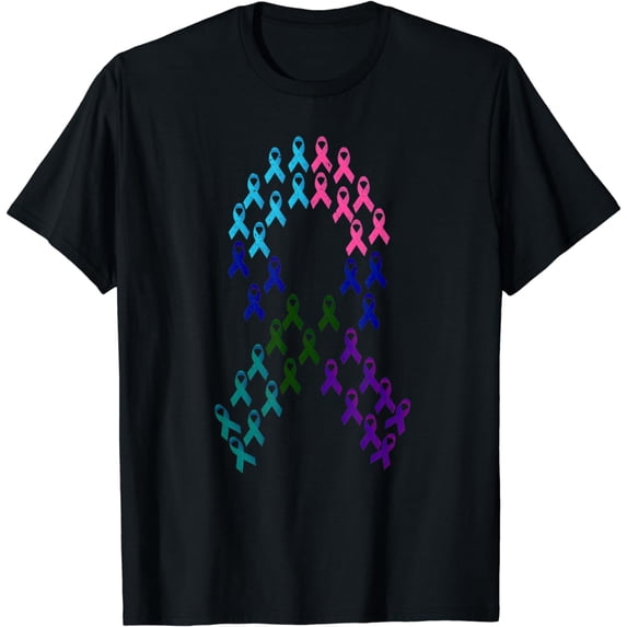 Warrior Cancer Fight Supporter Ribbons Cancer Awareness T-Shirt