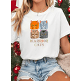 thumbnail image 1 of Warrior Cats Four Kittens Cute Feline Lover Gift Graphic Unisex T-Shirt up to size 5XL, 1 of 2