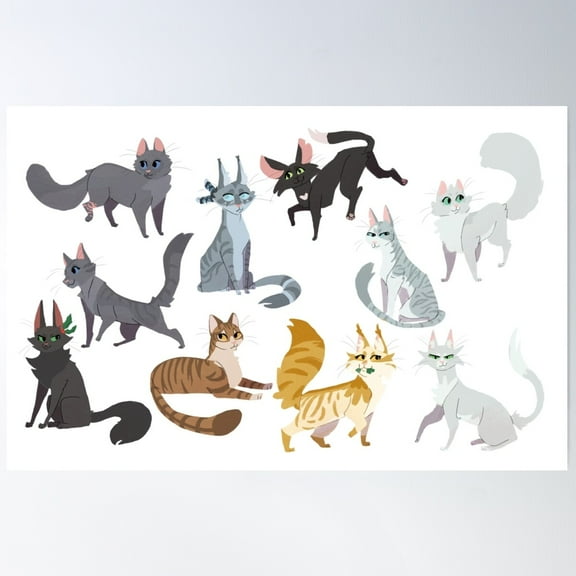 Warrior Cats Poster Wall Art, Modern Wall Decor For Living Room Bedroom, 12x18 UNFRAMED