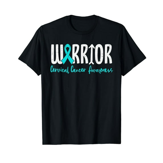 Warrior Cervical Cancer Awareness Ribbon Teal Survivor Women T-Shirt