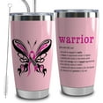 thumbnail image 1 of Warrior Definition Gift Breast Cancer Awareness 20oz Insulated Tumbler with Lid and Straw Chemo Gifts for Cancer Patients Cancer Warrior Gifts(Survivor Definition), 1 of 7