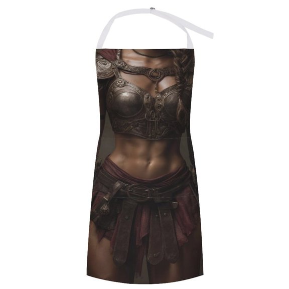 Warrior Durable Polyester Kitchen Apron Adjustable Chef Apron for Home Cooking and Baking
