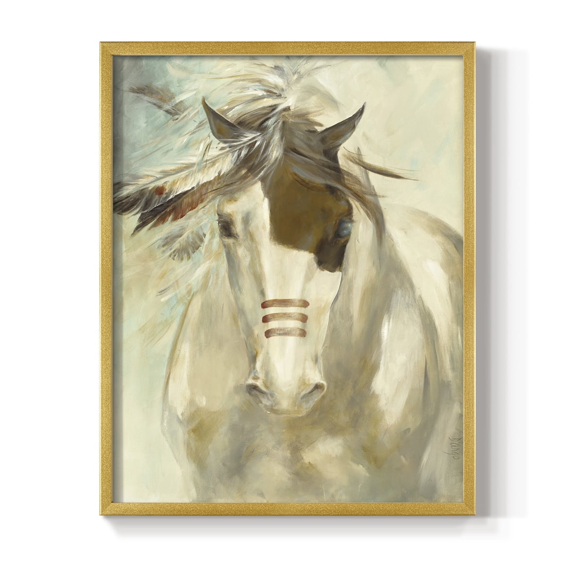 Warrior Framed Print in Gold Solid Wood 8 x 10 Framed Print
